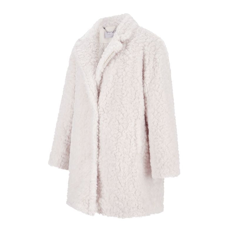 13DE MARZO Bear Fuzzy Long Coat Beige