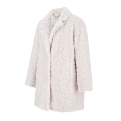 13DE MARZO Bear Fuzzy Long Coat Beige