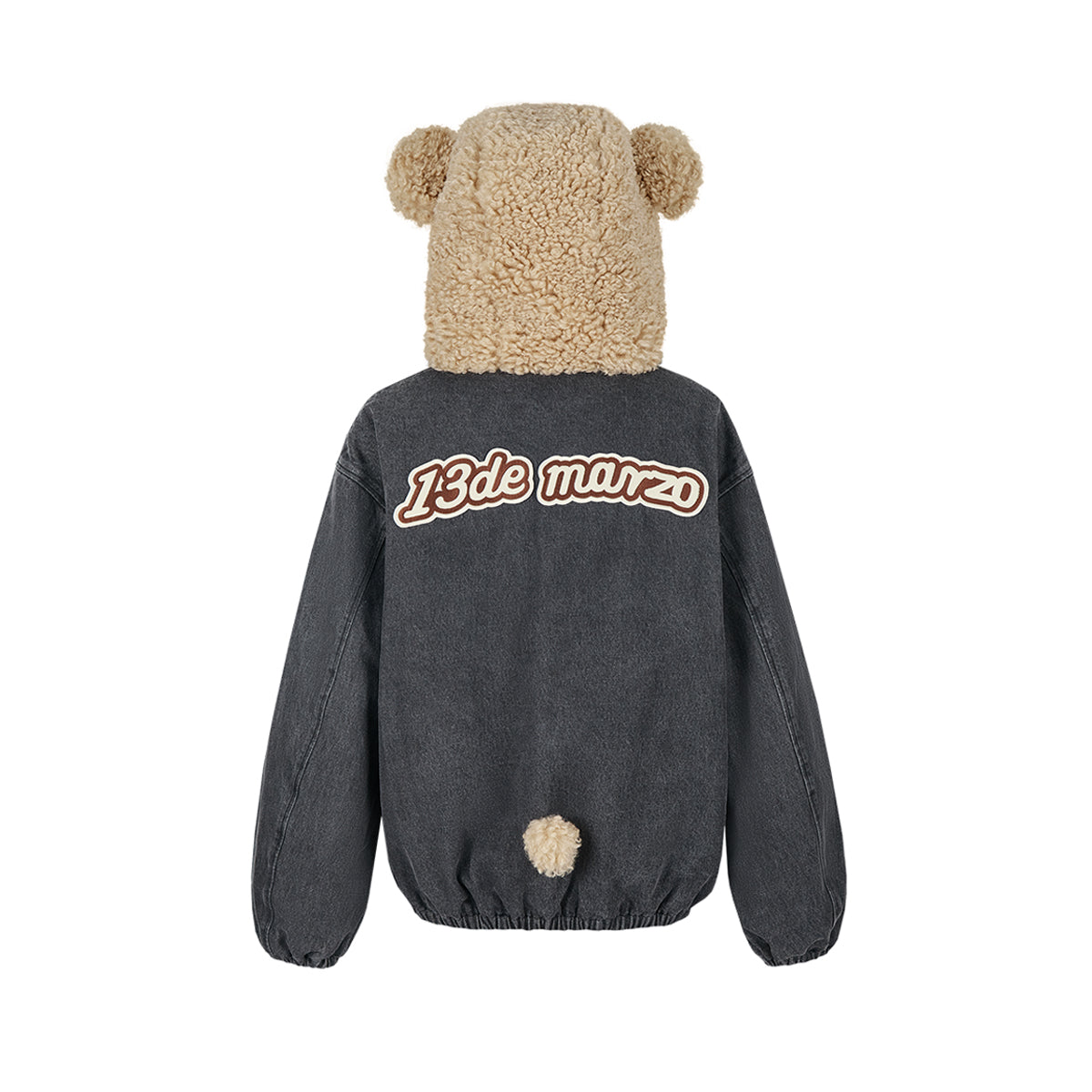 13DE MARZO Bear Set Padded Hoodie Black