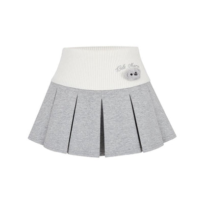 13DE MARZO Bear Head Upper Skirt Grey