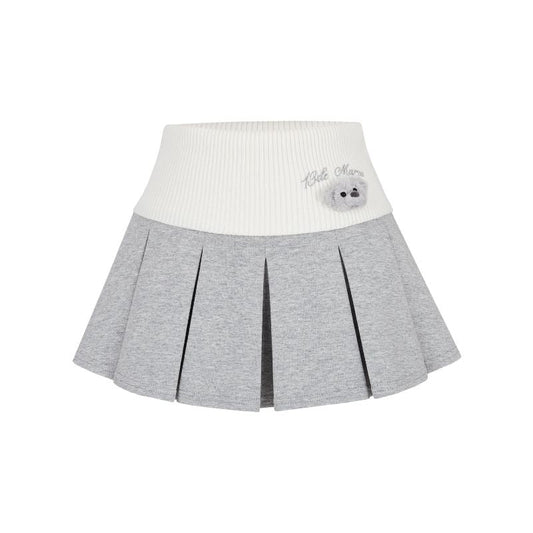 13DE MARZO Bear Head Upper Skirt Grey