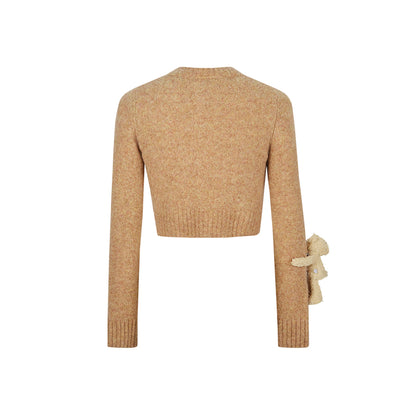 13DE MARZO Doozoo Arm Short Knit Cardigan Khaki