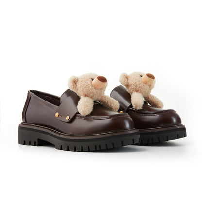 13DE MARZO Bear logo Loafers Khaki