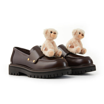 13DE MARZO Bear logo Loafers Khaki