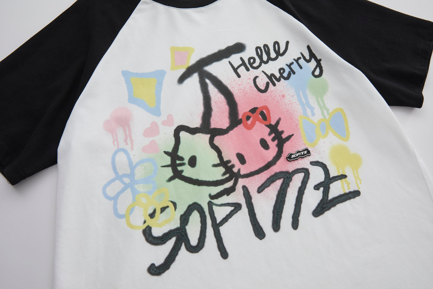 Sofitte Hello Kitty Graffiti Color Blocked Tee White