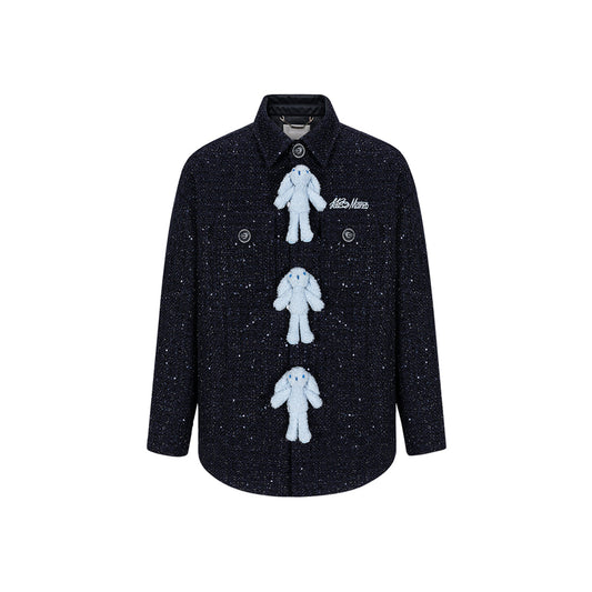 13DE MARZO Doozoo Shining Tweed Shirt Dark Blue