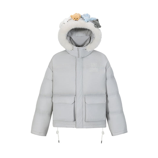 13DE MARZO Friends Hangout Down Jacket Light Grey