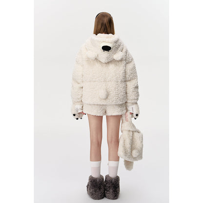 13DE MARZO Bear Costume Down Jacket White