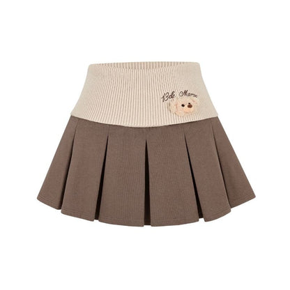 13DE MARZO Bear Head Upper Skirt Brown