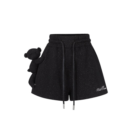 13DE MARZO Star Sand Shorts Black