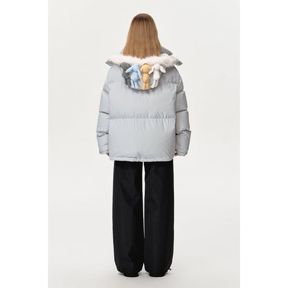 13DE MARZO Friends Hangout Down Jacket Light Grey