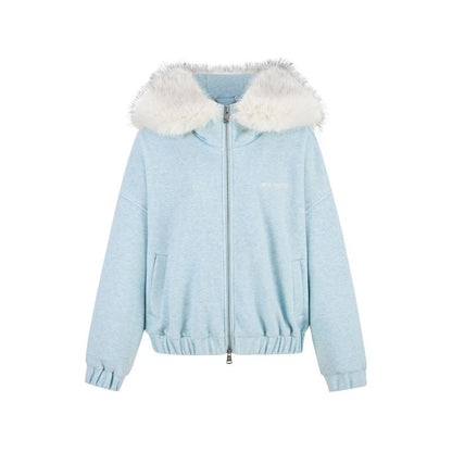 13DE MARZO Doozoo Zipper Hoodie Blue