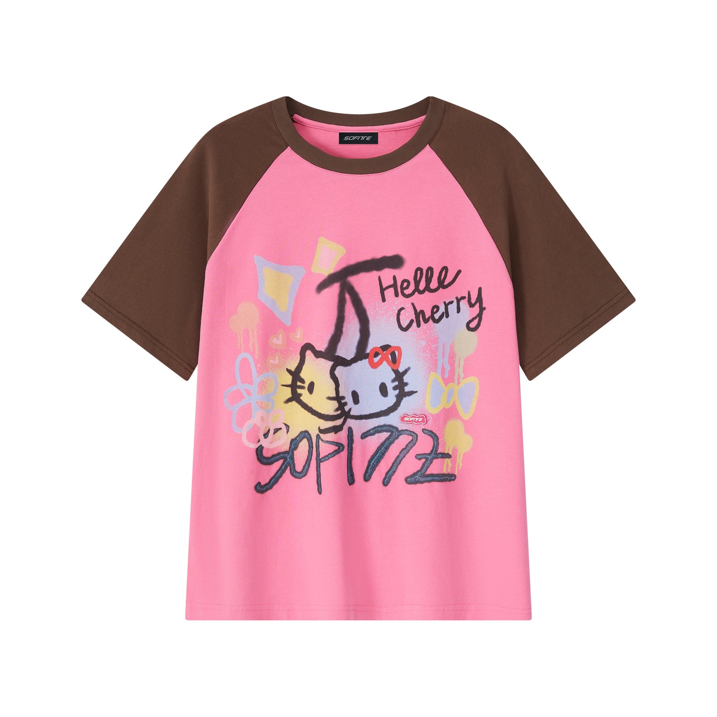 Sofitte Hello Kitty Graffiti Color Blocked Tee Pink