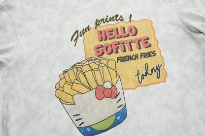 Sofitte Hello Kitty Graffiti French Fries Tee White