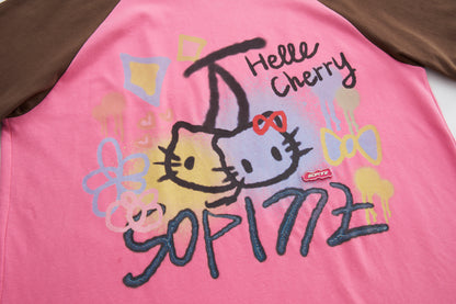 Sofitte Hello Kitty Graffiti Color Blocked Tee Pink