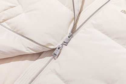 13DE MARZO Bear Fuzzy Hood Down Jacket Almond