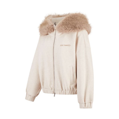 13DE MARZO Doozoo Zipper Hoodie Beige