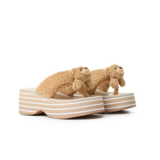 13DE MARZO Doozoo Platform Sandals Almond