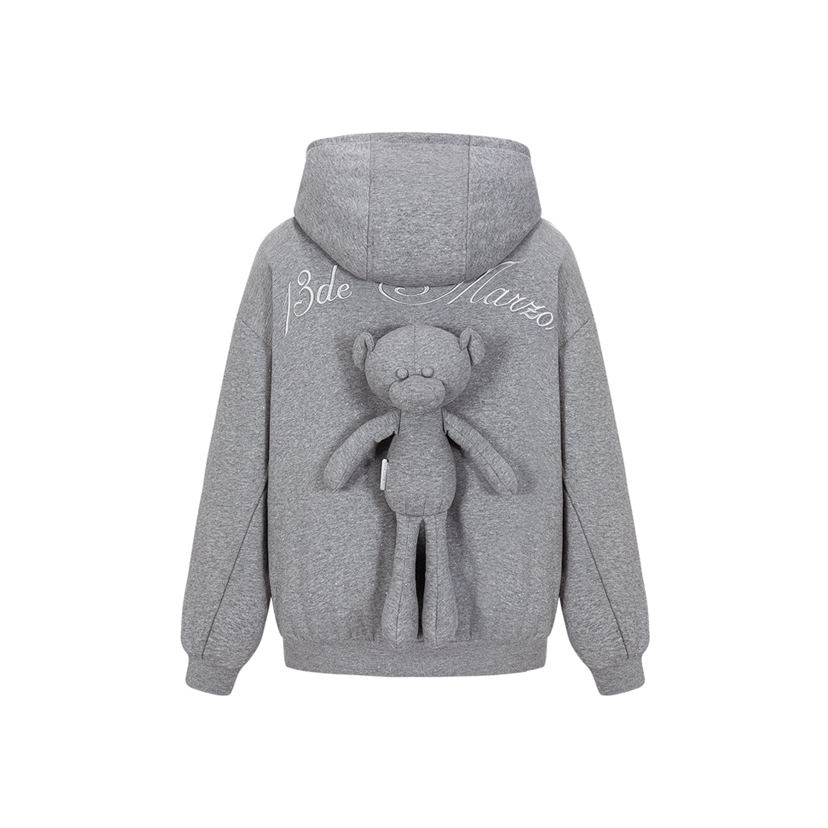 13DE MARZO Star Sand Zip Up Casual Hoodie Grey