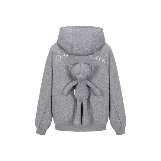 13DE MARZO Star Sand Zip Up Casual Hoodie Grey