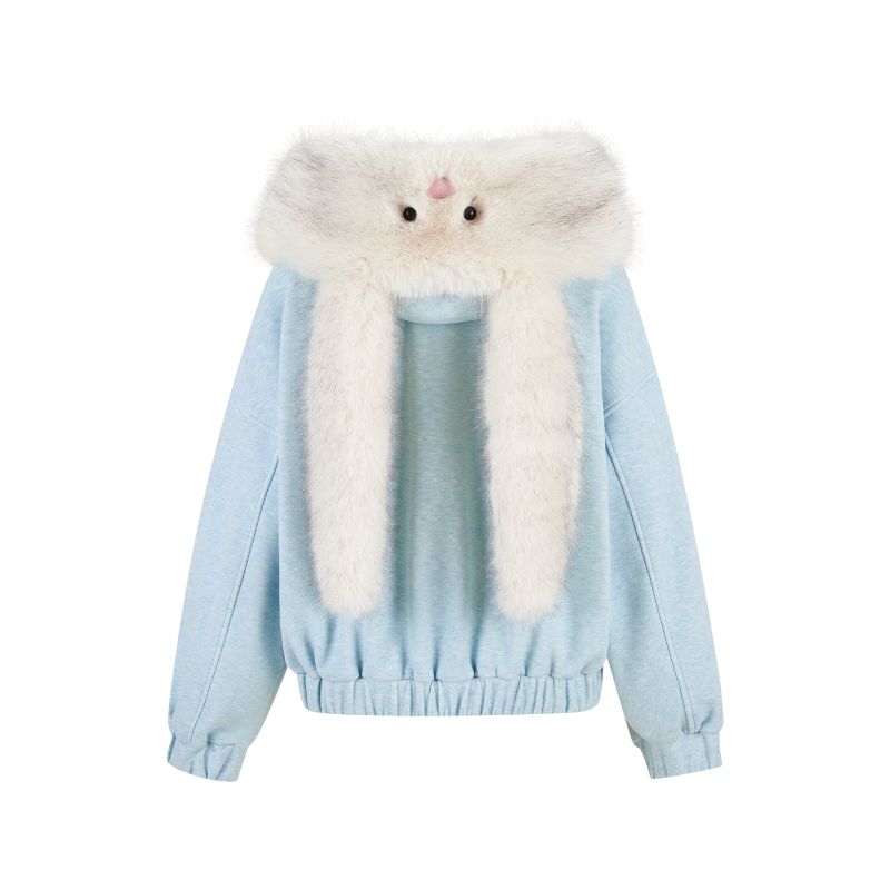 13DE MARZO Doozoo Zipper Hoodie Blue