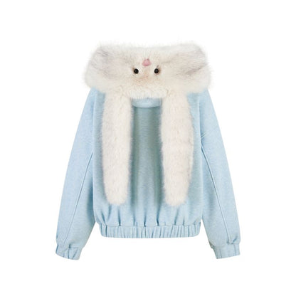 13DE MARZO Doozoo Zipper Hoodie Blue