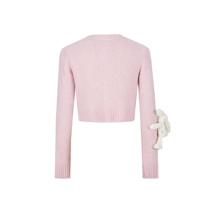 13DE MARZO Doozoo Arm Short Knit Cardigan Pink