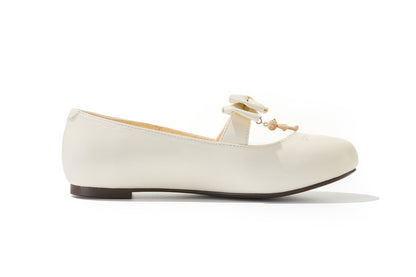 13DE MARZO Floral-Print Lined Ballet Flats White