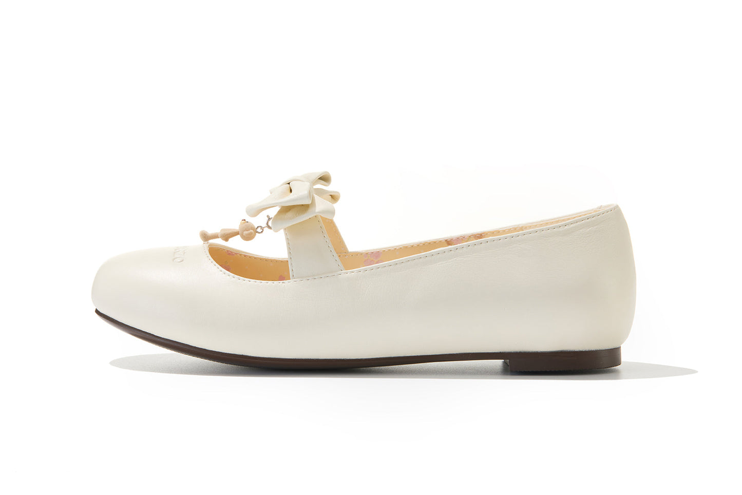 13DE MARZO Floral-Print Lined Ballet Flats White