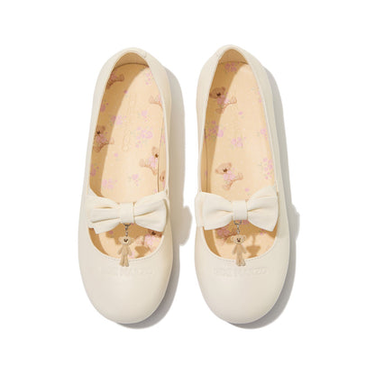 13DE MARZO Floral-Print Lined Ballet Flats White