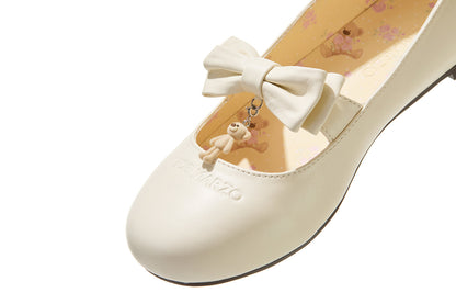 13DE MARZO Floral-Print Lined Ballet Flats White