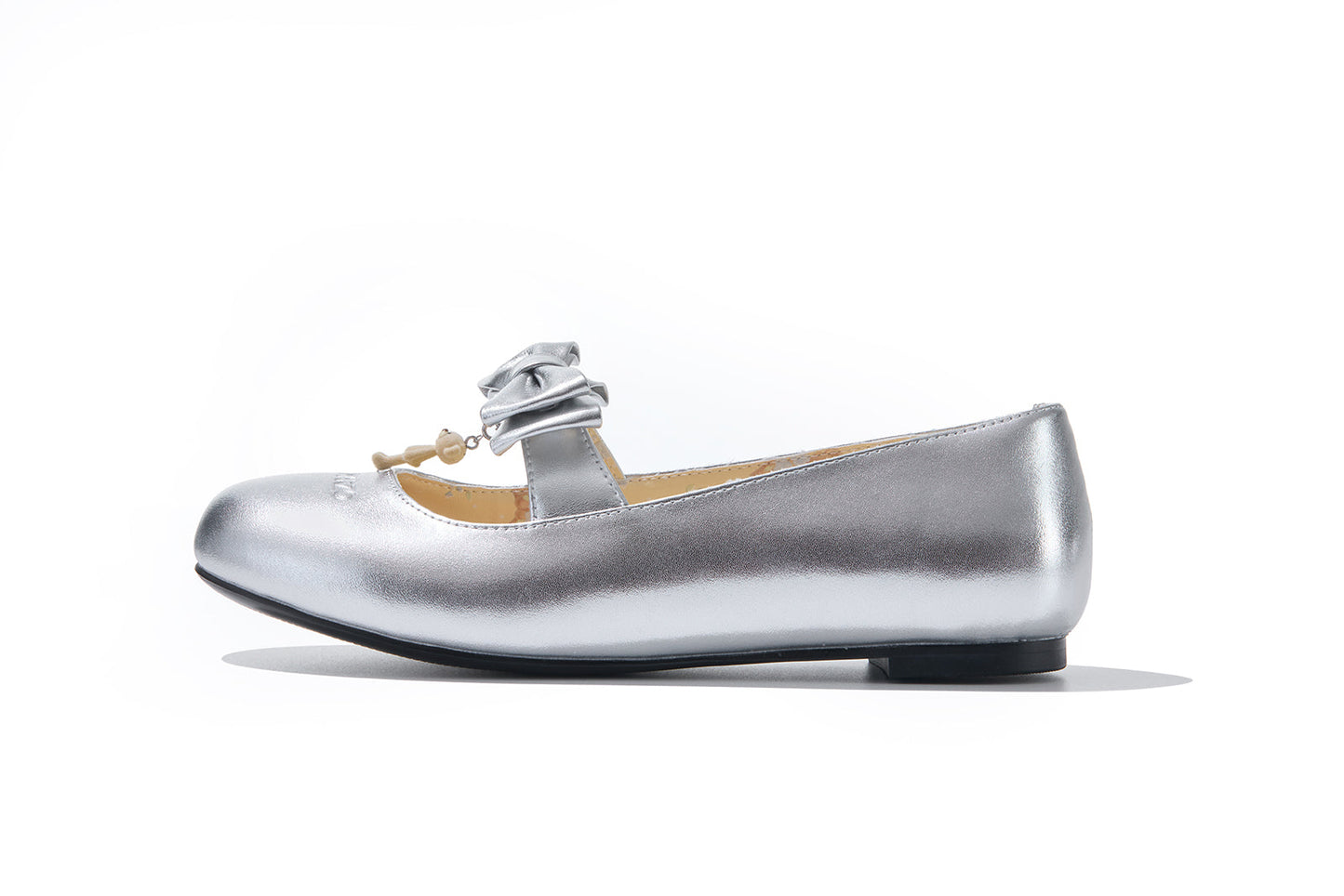 13DE MARZO Floral-Print Lined Ballet Flats Silver