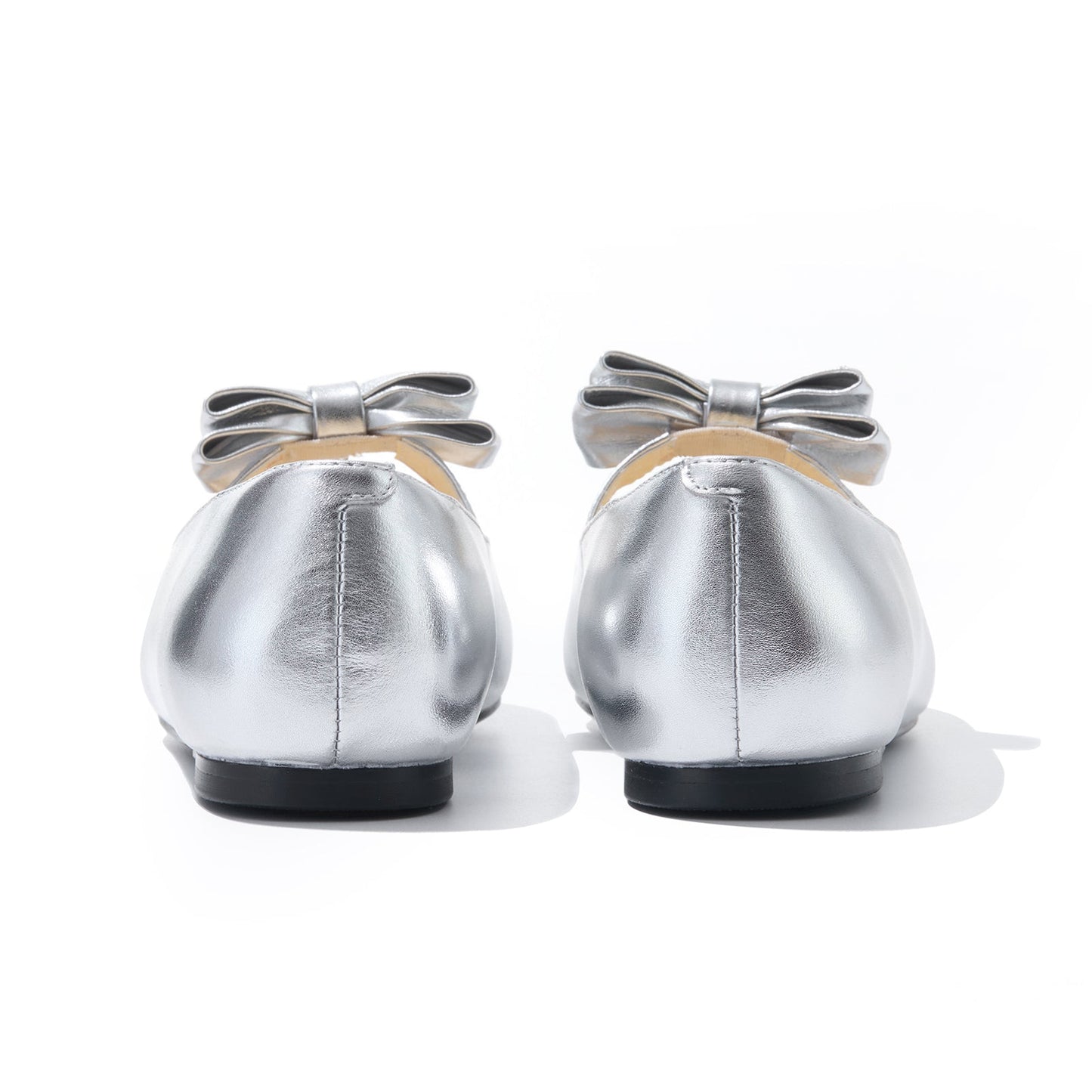 13DE MARZO Floral-Print Lined Ballet Flats Silver