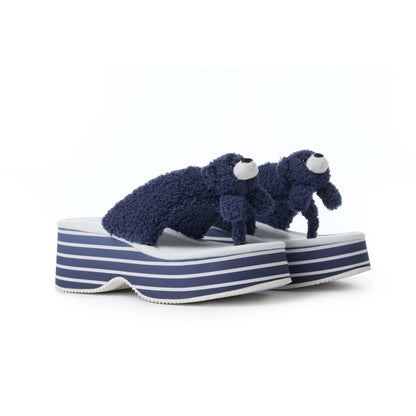 13DE MARZO Doozoo Platform Sandals Navy Blue