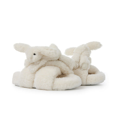 13DE MARZO Luminous Bear Criscross Slippers White