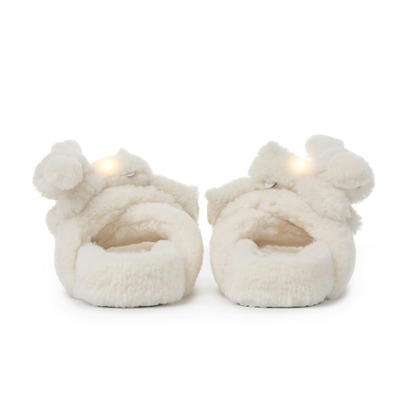 13DE MARZO Luminous Bear Criscross Slippers White