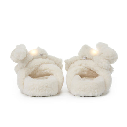 13DE MARZO Luminous Bear Criscross Slippers White