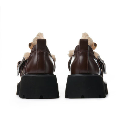 13DE MARZO Bear Mary Jane Shoes Brown