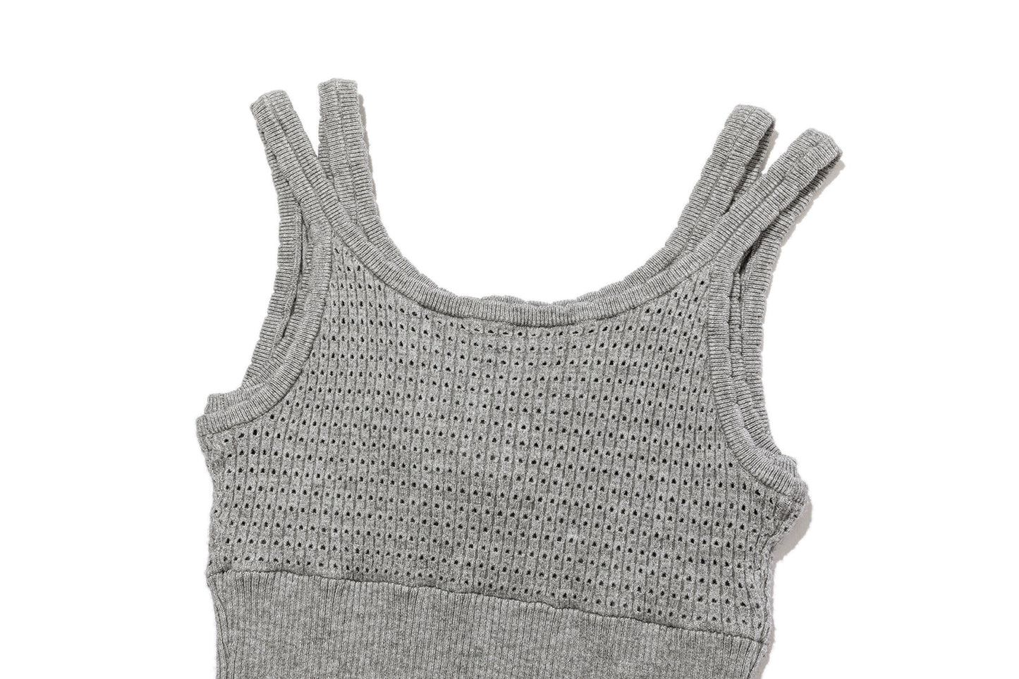 13DE MARZO Two-piece Style Lace-up Sleeveless Top Grey