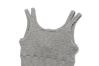 13DE MARZO Two-piece Style Lace-up Sleeveless Top Grey