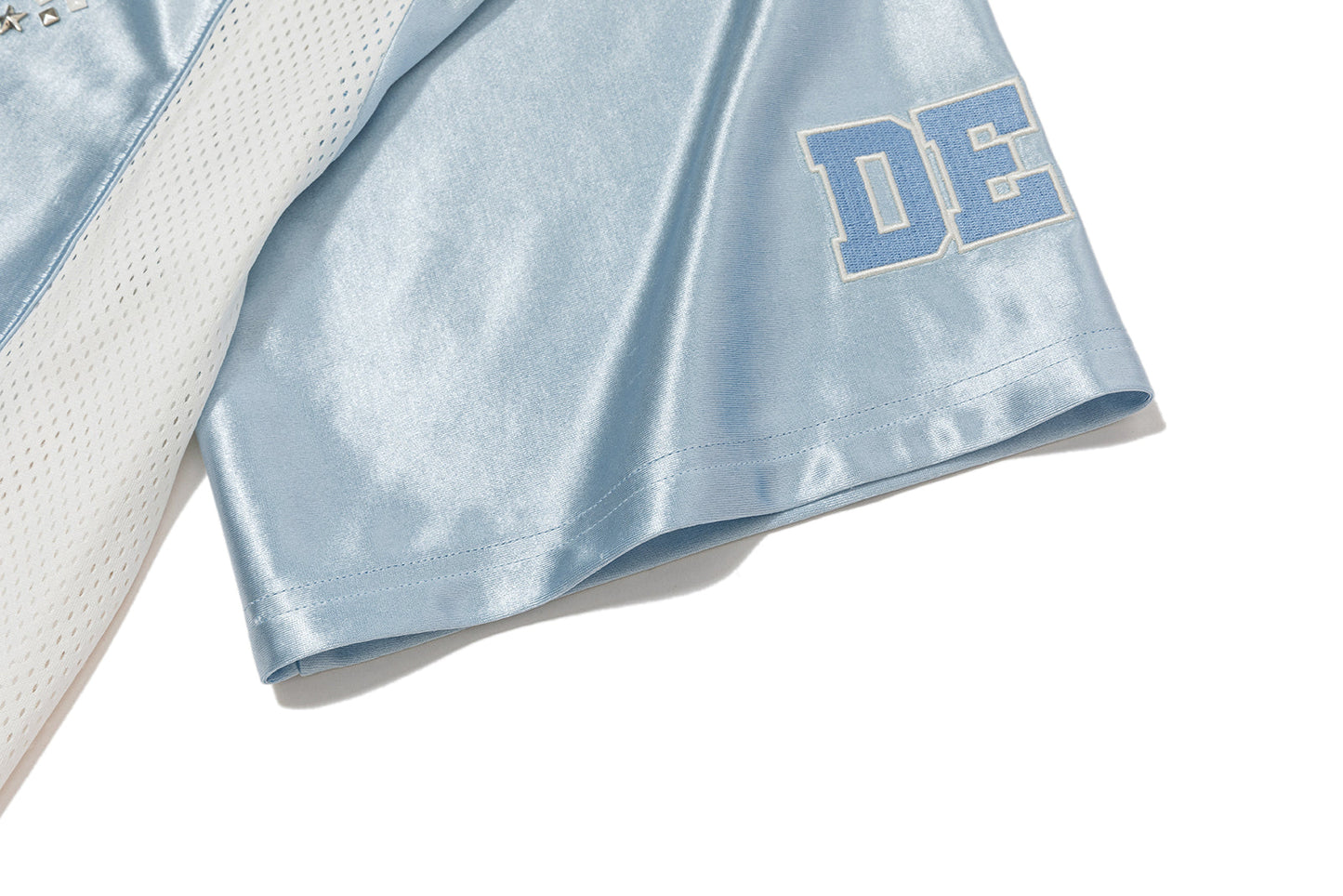 13DE MARZO Bear Cheerleader Satin Jersey T-shirt Blue