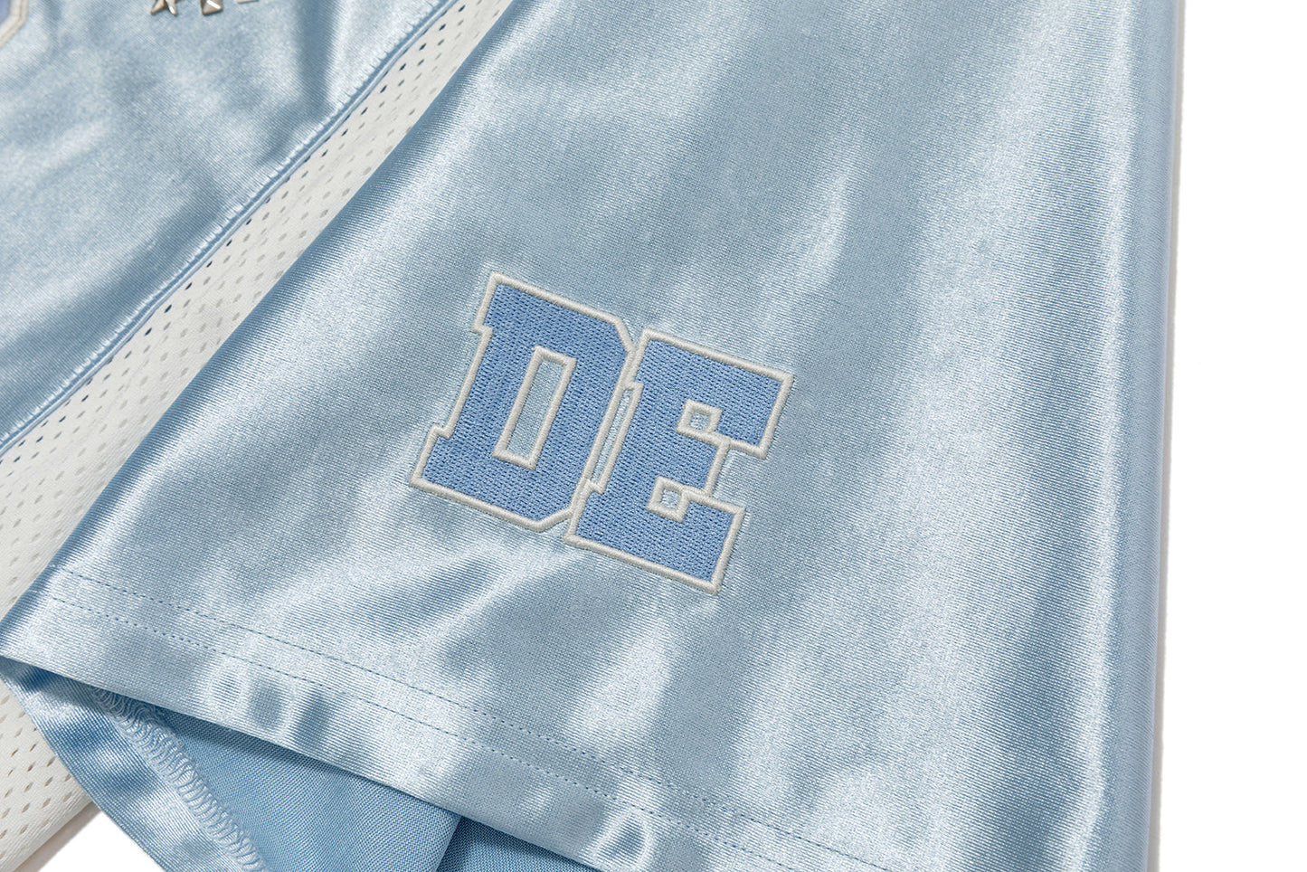13DE MARZO Bear Cheerleader Satin Jersey T-shirt Blue