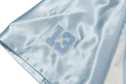 13DE MARZO Bear Cheerleader Satin Jersey T-shirt Blue