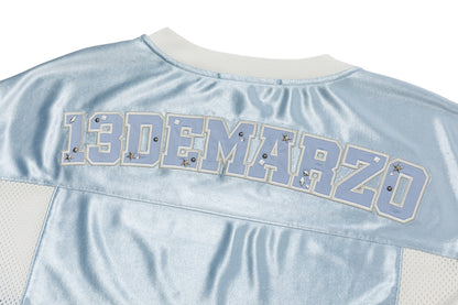13DE MARZO Bear Cheerleader Satin Jersey T-shirt Blue
