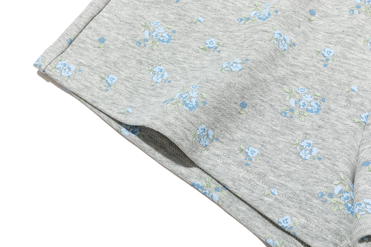 13DE MARZO Floral Print Sweatpants Shorts Grey
