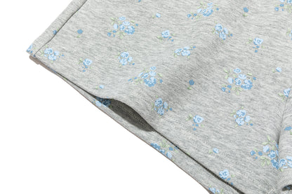 13DE MARZO Floral Print Sweatpants Shorts Grey