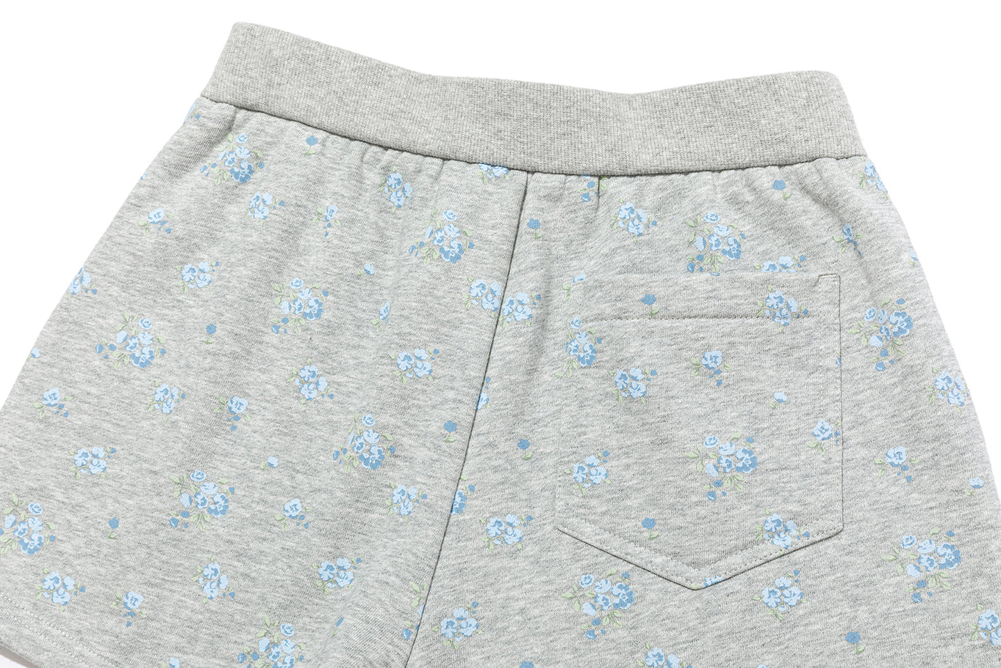 13DE MARZO Floral Print Sweatpants Shorts Grey