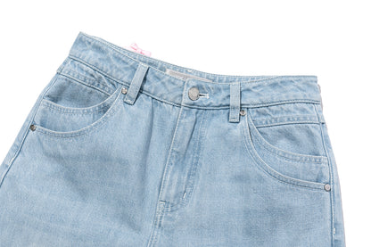 13DE MARZO Cuffed Wide-Leg Jeans Blue