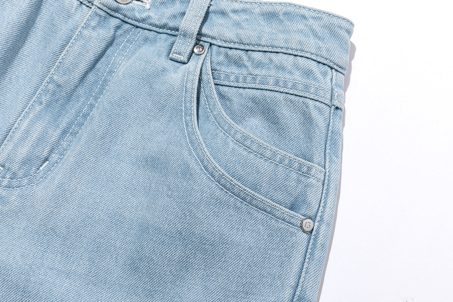 13DE MARZO Cuffed Wide-Leg Jeans Blue