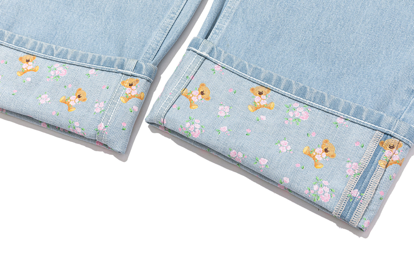 13DE MARZO Cuffed Wide-Leg Jeans Blue